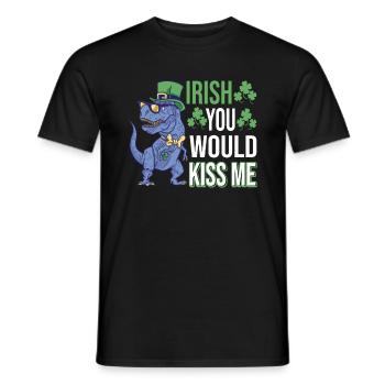 Irish You Would Kiss Me | St. Patty's Day | Irish - Männer T-Shirt - Schwarz - Vorne - AI Model Male 178 light (178cm)