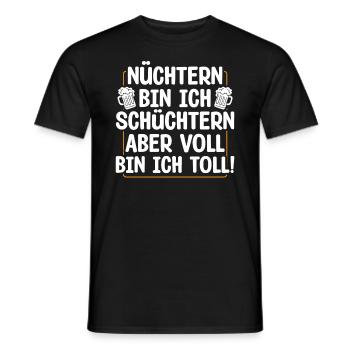 Nüchtern Bin Ich Schüchtern Aber Voll Bin Ich - Männer T-Shirt - Schwarz - Vorne - AI Model Male 178 light (178cm)