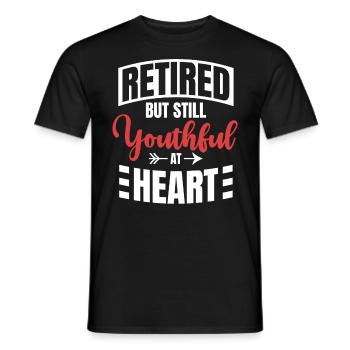Im Ruhestand, Aber Im Herzen Noch Jung Geblieben - Männer T-Shirt - Schwarz - Vorne - AI Model Male 178 light (178cm)