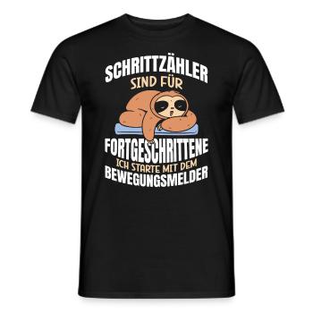 SCHRITTZÄHLER SIND FÜR FORTGESCHRITTENE ICH - Männer T-Shirt - Schwarz - Vorne - AI Model Male 178 light (178cm)