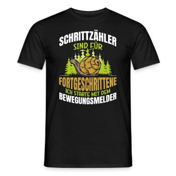SCHRITTZÄHLER SIND FÜR FORTGESCHRITTENE ICH - Männer T-Shirt - Schwarz - Vorne - AI Model Male 178 light (178cm)