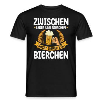 Zwischen Leber Und Nierchen Passt Immer Ein - Männer T-Shirt - Schwarz - Vorne - AI Model Male 178 light (178cm)
