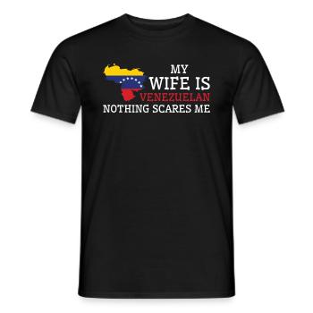 Nichts macht mir Angst Venezolanische Ehefrau - Männer T-Shirt - Schwarz - Vorne - AI Model Male 178 light (178cm)