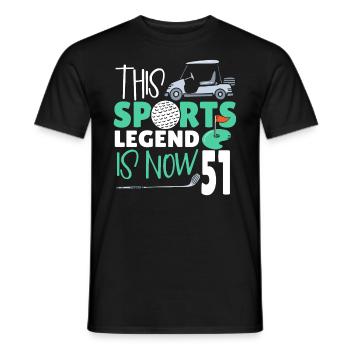 Cette légende du sport a maintenant 51 ans, jeu de golf 51. - T-shirt homme - noir - Devant - AI Model Male 178 light (178cm)