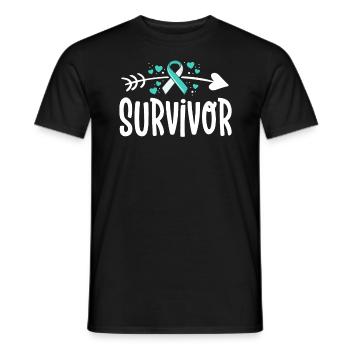 Gebärmutterhalskrebs Überlebende Bewusstsein Mutter Mutter Mutter - Männer T-Shirt - Schwarz - Vorne - AI Model Male 178 light (178cm)