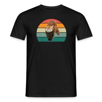 Red Pandas Red Panda Bamboo Asia Red Panda Bear - Men's T-Shirt - black - Front - AI Model Male 178 light (178cm)
