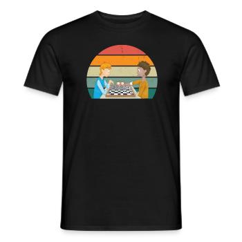 Schachspieler Schachspielerin König Dame Schach - Männer T-Shirt - Schwarz - Vorne - AI Model Male 178 light (178cm)