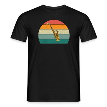 Saxofon Saxofonist Saxophon Musik Saxophonespieler - Männer T-Shirt - Schwarz - Vorne - AI Model Male 178 light (178cm)