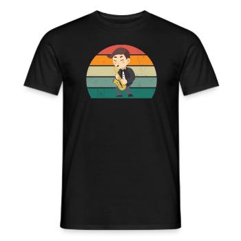 Saxofon Saxofonist Saxophon Musik Saxophonespieler - Männer T-Shirt - Schwarz - Vorne - AI Model Male 178 light (178cm)