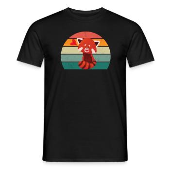 Pandas roux Panda rouge Bambou Asie Panda Rouge Ours - T-shirt homme - noir - Devant - AI Model Male 178 light (178cm)