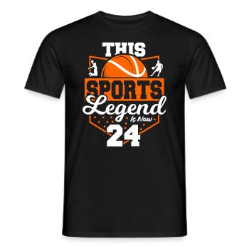 This sports legend is now 24, basketball game - Men's T-Shirt - black - Front - AI Model Male 178 light (178cm)