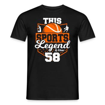 Cette légende du sport a maintenant 58 ans, - T-shirt homme - noir - Devant - AI Model Male 178 light (178cm)