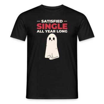 Single Satisfied Relationship Status Solo Single - Men's T-Shirt - black - Front - AI Model Male 178 light (178cm)
