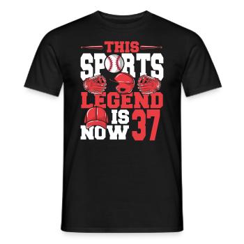 Cette légende du sport a maintenant 37 ans, match de baseball - T-shirt homme - noir - Devant - AI Model Male 178 light (178cm)