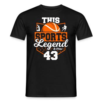 Cette légende du sport a maintenant 43 ans, jeu de basket-ball - T-shirt homme - noir - Devant - AI Model Male 178 light (178cm)