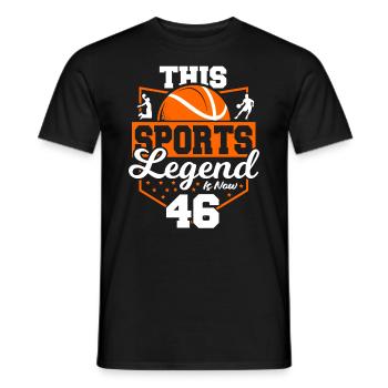 Cette légende du sport a maintenant 46 ans, jeu de basket-ball - T-shirt homme - noir - Devant - AI Model Male 178 light (178cm)