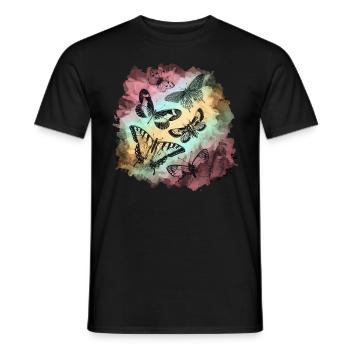 Bunte Schmetterlinge Soft Grunge - Männer T-Shirt - Schwarz - Vorne - AI Model Male 178 light (178cm)