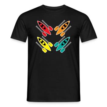 Kajakfahren Buntes Paddel Sport Muster Kunst - Männer T-Shirt - Schwarz - Vorne - AI Model Male 178 light (178cm)