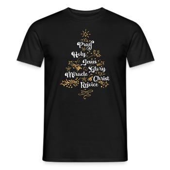 Christian Christmas Tree Family Holiday Church - Men's T-Shirt - black - Front - AI Model Male 178 light (178cm)
