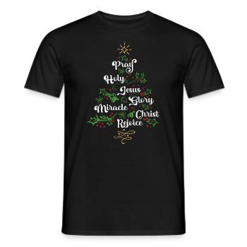 Christian Christmas Tree Family Church Jesus - Men's T-Shirt - black - Front - AI Model Male 178 light (178cm)