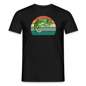 Lizard Lizards Cold-blooded scales Reptiles - Men's T-Shirt - black - Front - AI Model Male 178 light (178cm)
