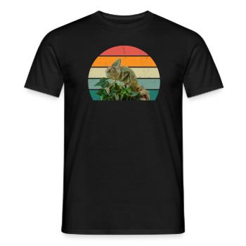 Lizard Lizards Cold-blooded scales Reptiles - Men's T-Shirt - black - Front - AI Model Male 178 light (178cm)