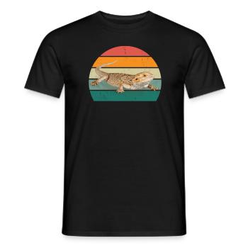 Lizard Lizards Cold-blooded scales Reptiles - Men's T-Shirt - black - Front - AI Model Male 178 light (178cm)
