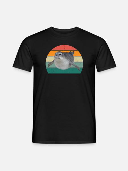 Robben Seehund Seehunde Schwimmen Ohrenrobbe Robbe - Männer T-Shirt - Schwarz