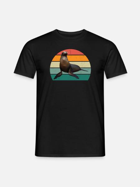 zeehonden zeehonden zwemmen eared seal seal seal - Heren T-shirt - zwart
