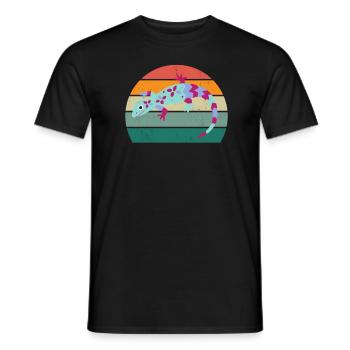 Lizard Lizards Cold-blooded scales Reptiles - Men's T-Shirt - black - Front - AI Model Male 178 light (178cm)