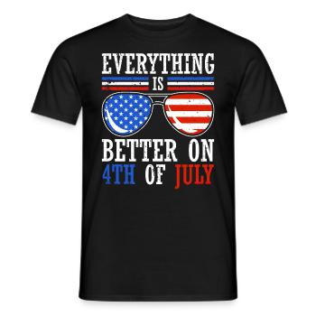 Tout va mieux le 4 juillet, le - T-shirt homme - noir - Devant - AI Model Male 178 light (178cm)