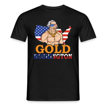 Gold Rushington July 4 Independence Day - Men's T-Shirt - black - Front - AI Model Male 178 light (178cm)
