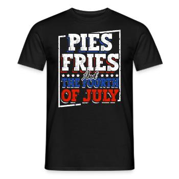 Pies French fries and the Fourth of July - Men's T-Shirt - black - Front - AI Model Male 178 light (178cm)