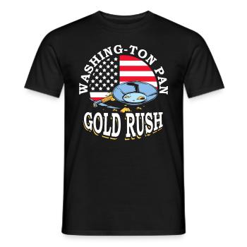 Washing-ton Pan Gold Rush Mining July 4 Miner - Men's T-Shirt - black - Front - AI Model Male 178 light (178cm)