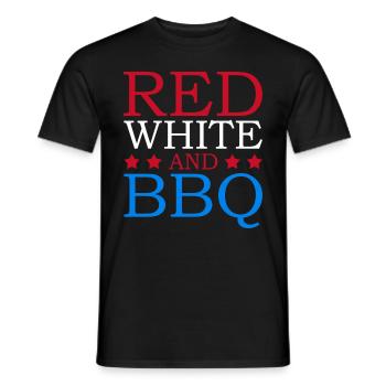 Rot Weiß Und Bbq 4. Juli Unabhängigkeitstag - Männer T-Shirt - Schwarz - Vorne - AI Model Male 178 light (178cm)