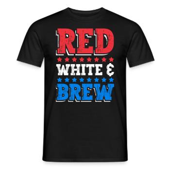Red white and brown drink July 4 - Men's T-Shirt - black - Front - AI Model Male 178 light (178cm)