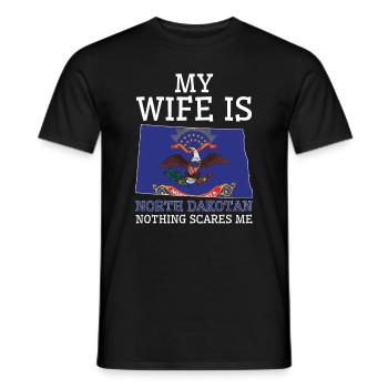 Nichts macht mir Angst North Dakotan Frau North - Männer T-Shirt - Schwarz - Vorne - AI Model Male 178 light (178cm)
