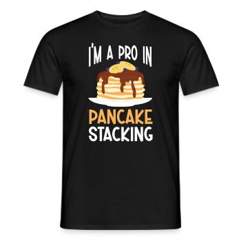 Pancake Stacker Petit déjeuner Pancake Day Large - T-shirt homme - noir - Devant - AI Model Male 178 light (178cm)