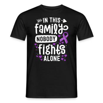 In dieser Familie kämpft niemand alleine Unterstützung - Männer T-Shirt - Schwarz - Vorne - AI Model Male 178 light (178cm)