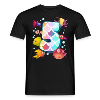 5. Geburtstag | Regenbogenfisch Geburtstag | - Männer T-Shirt - Schwarz - Vorne - AI Model Male 178 light (178cm)