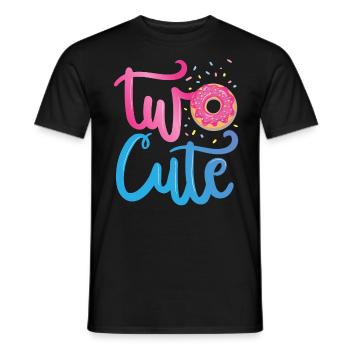 Deux | mignonnes Chemise d’anniversaire Donut | Beignet - T-shirt homme - noir - Devant - AI Model Male 178 light (178cm)