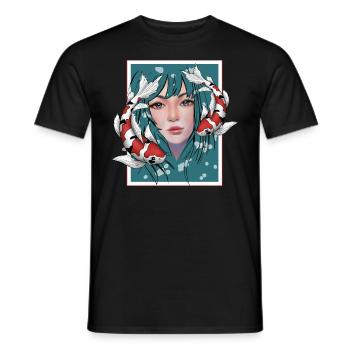 Anime Koi - Männer T-Shirt - Schwarz - Vorne - AI Model Male 178 light (178cm)