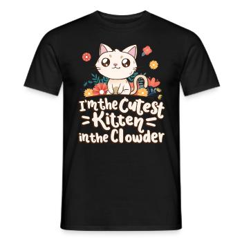 Je suis le chaton le plus mignon du Clowder - T-shirt homme - noir - Devant - AI Model Male 178 light (178cm)