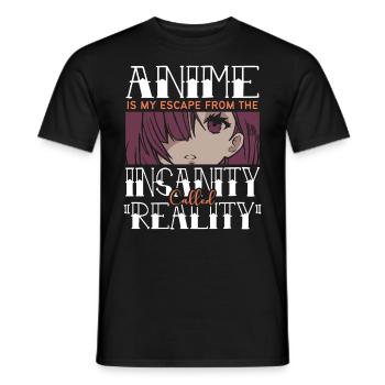 L’anime est mon échappatoire à la folie appelée - T-shirt homme - noir - Devant - AI Model Male 178 light (178cm)