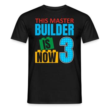 Ce constructeur est maintenant 3, blocs de jouets 3. - T-shirt homme - noir - Devant - AI Model Male 178 light (178cm)