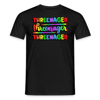 Threenager Kid 3ème anniversaire Spectre arc-en-ciel - T-shirt homme - noir - Devant - AI Model Male 178 light (178cm)