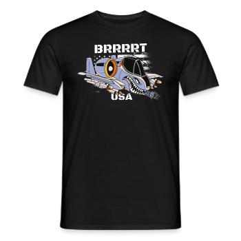 A-10-Warimogflugzeug A10 Thunderbird Brrrrrt - Männer T-Shirt - Schwarz - Vorne - AI Model Male 178 light (178cm)