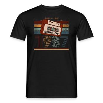 Best Of 1987 | Birthday Shirt | Birthday - Men's T-Shirt - black - Front - AI Model Male 178 light (178cm)