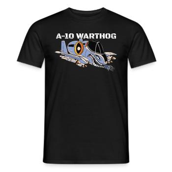 A-10 Warthog Milit�rflugzeug A10 Thunderbird A10 - Männer T-Shirt - Schwarz - Vorne - AI Model Male 178 light (178cm)