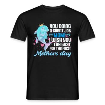 Vous faites un excellent travail Momi | Cadeau de la fête des Mères | - T-shirt homme - noir - Devant - AI Model Male 178 light (178cm)